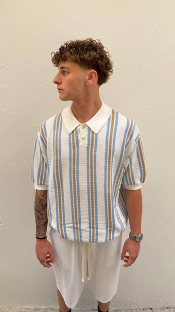 Antonio D'anna - Polo Ibiza - BIANC/CELESTE