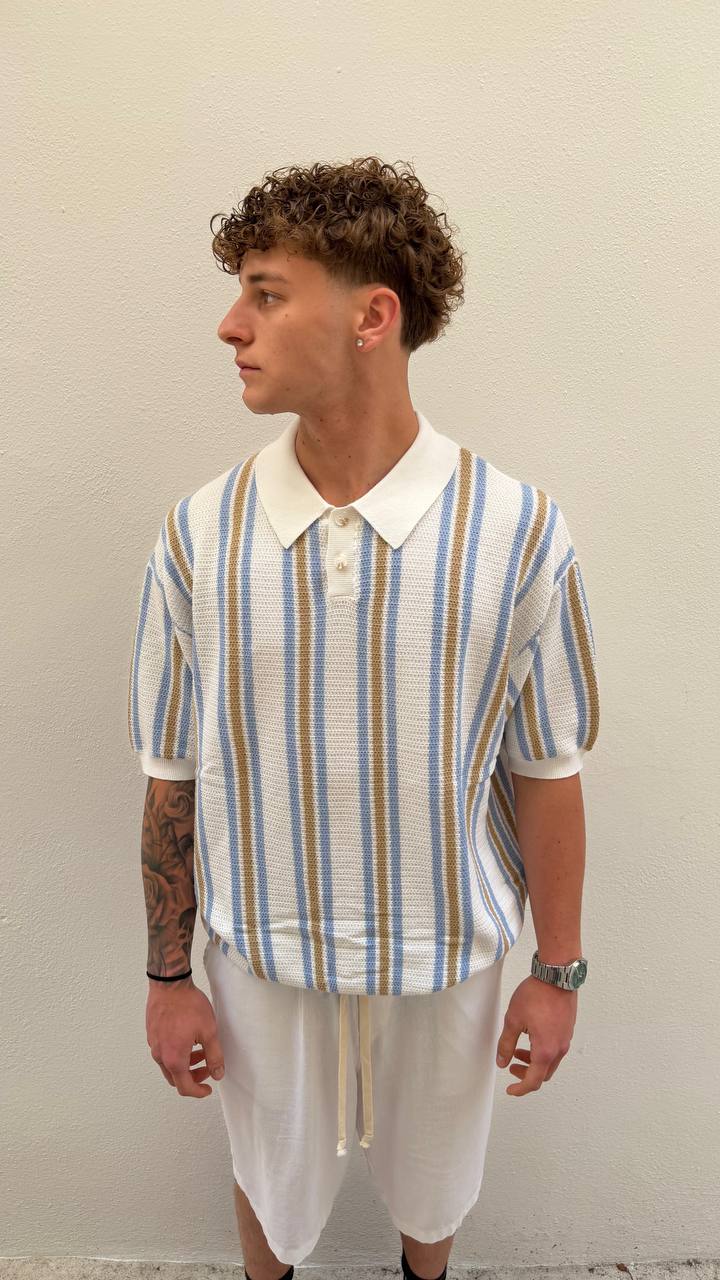 Antonio D'anna - Polo Ibiza - BIANC/CELESTE